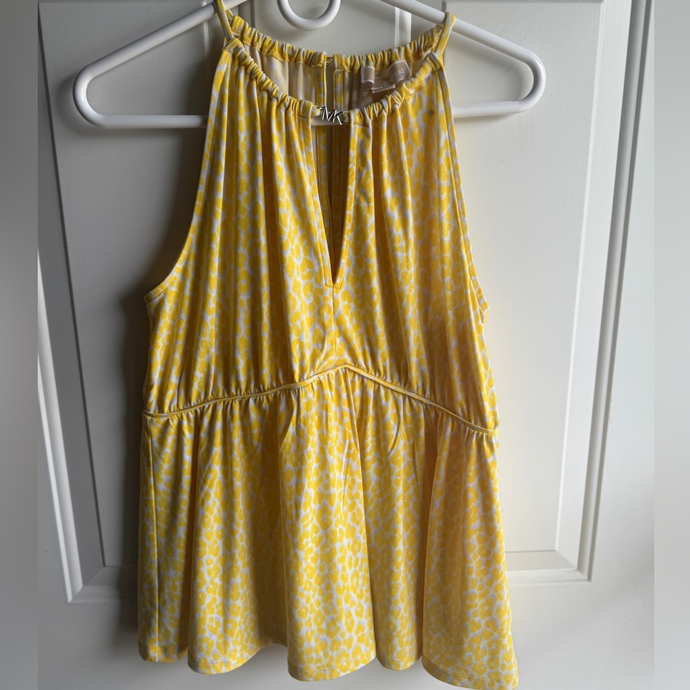 Michael Kors Printed Keyhole Halter Neckline Sleeveless Top (Size: L) EUC - Picture 5 of 13